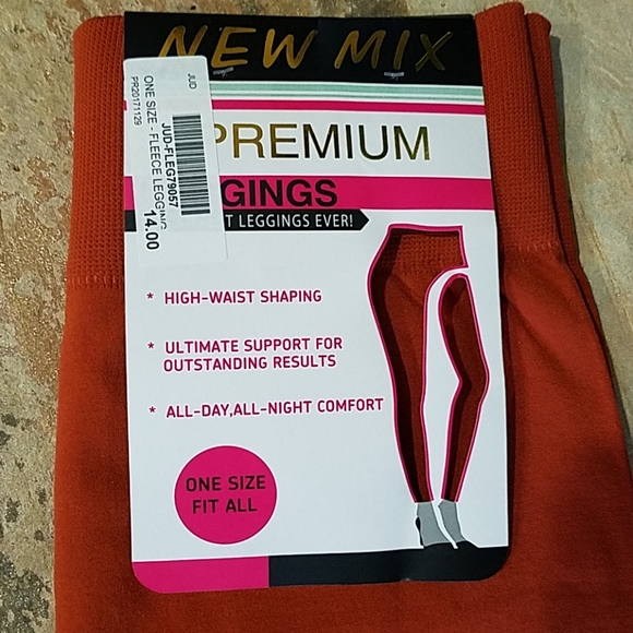 NWT New Mix Fleece Leggings One Size - Picture 2 of 3